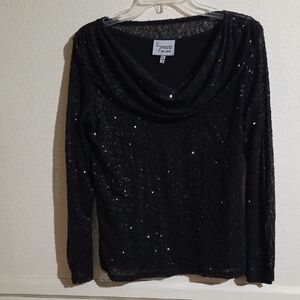 Lynn Ritchie Black Sequin Top